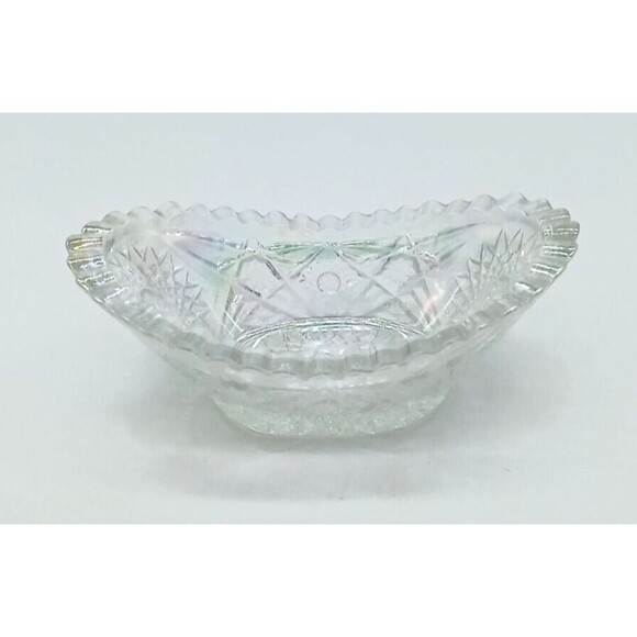 Vintage LE Smith Iridescent Carnival Glass 7" Relish Candy Nut Dish - Picture 1 of 8